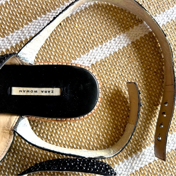 Zara beaded ankle wrap sandals - Size 7.5 (38) - Picture 6 of 8